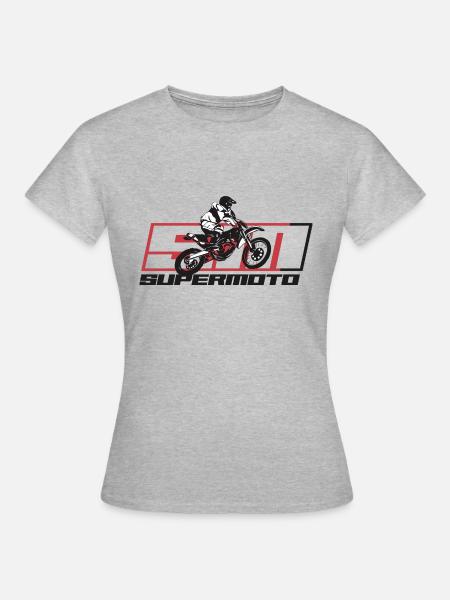 SM SUPER MOTO rot - Frauen T-Shirt - Grau meliert
