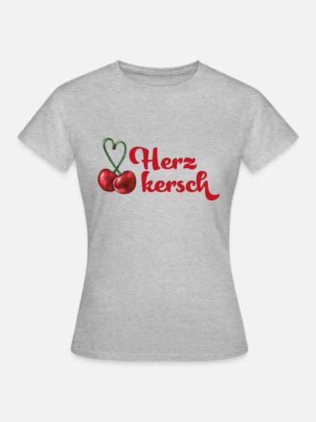 Herzkersch Shirt - Frauen T-Shirt - Grau meliert