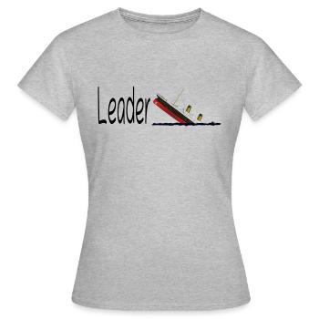 Leitung - Frauen T-Shirt - Grau meliert - Vorne - AI Model Female 172 dark (172cm)