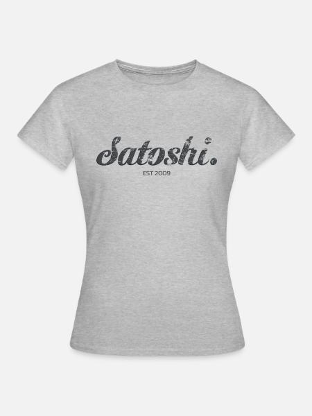 Satoshi Bitcoin Hodl - Frauen T-Shirt - Grau meliert
