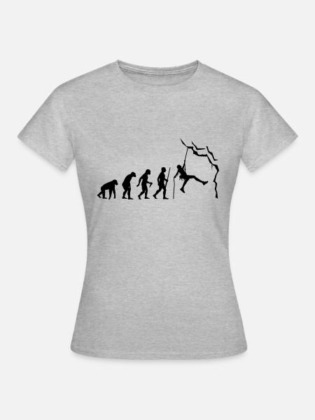 Climbing evolution - Frauen T-Shirt - Grau meliert