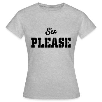 sexe s’il vous plaît - T-shirt Femme - gris chiné - Devant - AI Model Female 172 dark (172cm)