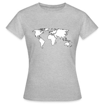 world - Women's T-Shirt - heather grey - Front - AI Model Female 172 dark (172cm)