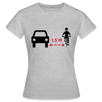 Gardez vos distances! - T-shirt Femme - gris chiné - Devant - AI Model Female 172 dark (172cm)