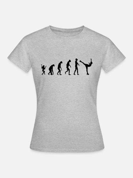 Rollkunstlauf Evolution - Frauen T-Shirt - Grau meliert
