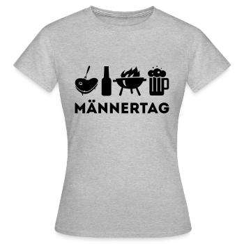 MÄNNERTAG HIMMELFAHRT KUMPELSHIRT - Frauen T-Shirt - Grau meliert - Vorne - AI Model Female 172 dark (172cm)