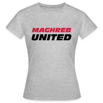 Maghreb United - T-shirt Femme - gris chiné - Devant - AI Model Female 172 dark (172cm)