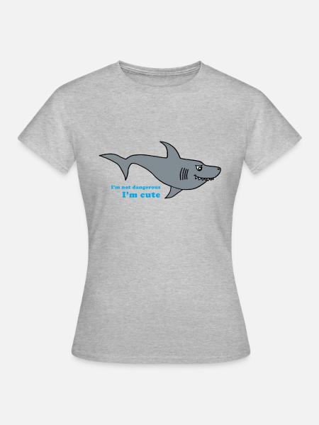 Shark - Frauen T-Shirt - Grau meliert