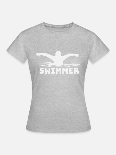 Swim Swimmer - Frauen T-Shirt - Grau meliert