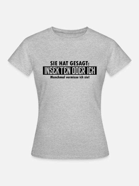 insekten oder ich - Frauen T-Shirt - Grau meliert