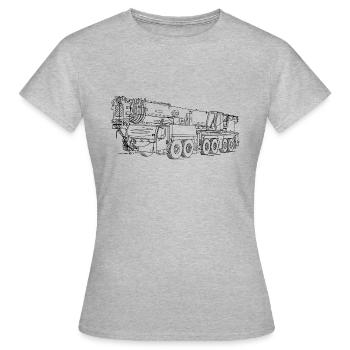 Grues mobiles, LTM1300 - T-shirt Femme - gris chiné - Devant - AI Model Female 172 dark (172cm)