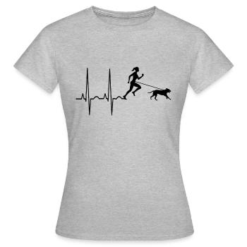 Canicross Frauen Hundesport Joggen Geschenk Idee - Frauen T-Shirt - Grau meliert - Vorne - AI Model Female 172 dark (172cm)