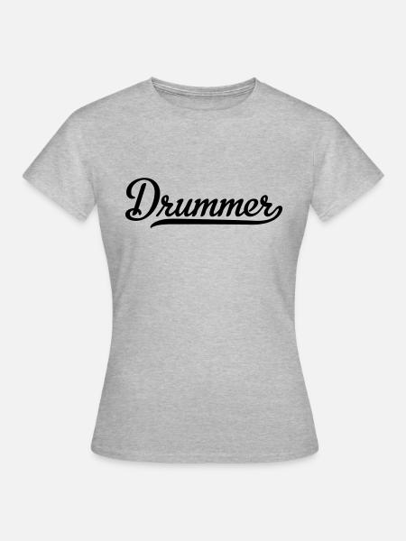 Schlagzeuger - Frauen T-Shirt - Grau meliert