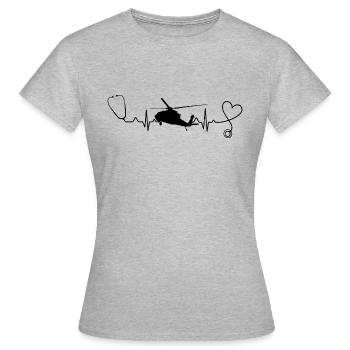 Hélicoptère Heartbeat Hélicoptère - T-shirt Femme - gris chiné - Devant - AI Model Female 172 dark (172cm)