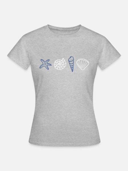 Muscheln - Meerestiere - Frauen T-Shirt - Grau meliert