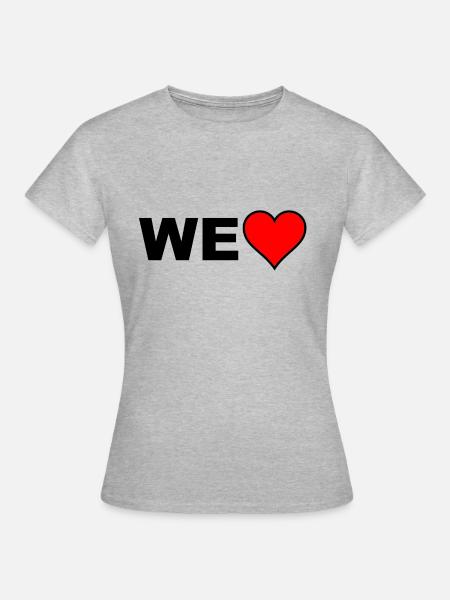 We Love (Arial) - Frauen T-Shirt - Grau meliert