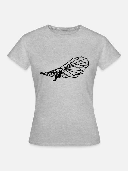 Oldtimer Fluggerät - Frauen T-Shirt - Grau meliert
