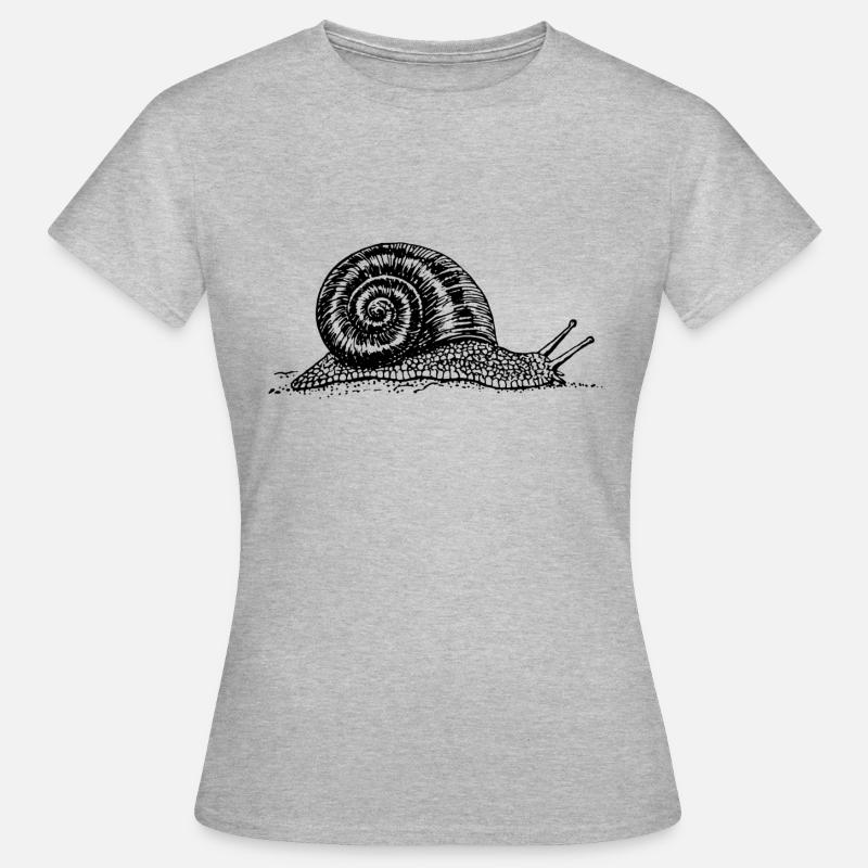 escargot noir et withe - T-shirt Femme - gris chiné