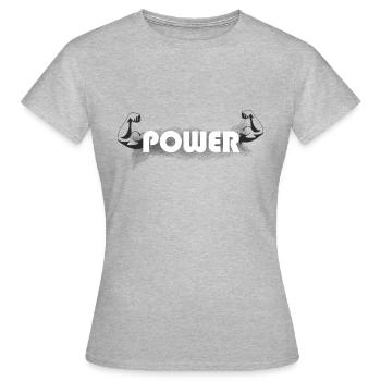 Muskel Power Fitness - Frauen T-Shirt - Grau meliert - Vorne - AI Model Female 172 dark (172cm)