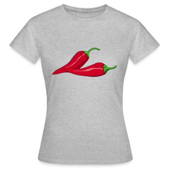 pepperoni - T-shirt Femme - gris chiné - Devant - AI Model Female 172 dark (172cm)