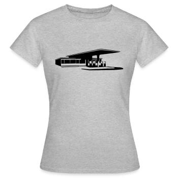 Tankstelle - Frauen T-Shirt - Grau meliert - Vorne - AI Model Female 172 dark (172cm)