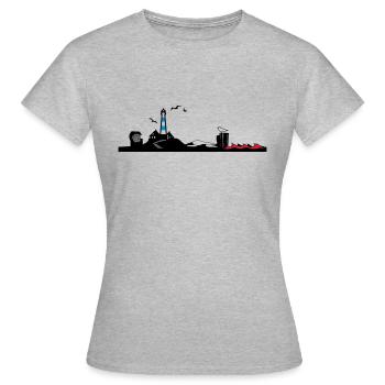 Silhouette mer du Nord - T-shirt Femme - gris chiné - Devant - AI Model Female 172 dark (172cm)