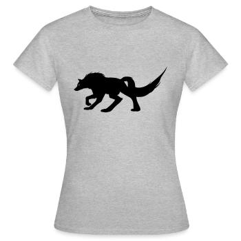 Wolf, Raubtier - Frauen T-Shirt - Grau meliert - Vorne - AI Model Female 172 dark (172cm)