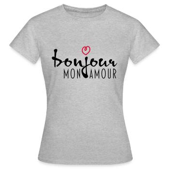 BONJOUR MON AMOUR - Women's T-Shirt - heather grey - Front - AI Model Female 172 dark (172cm)