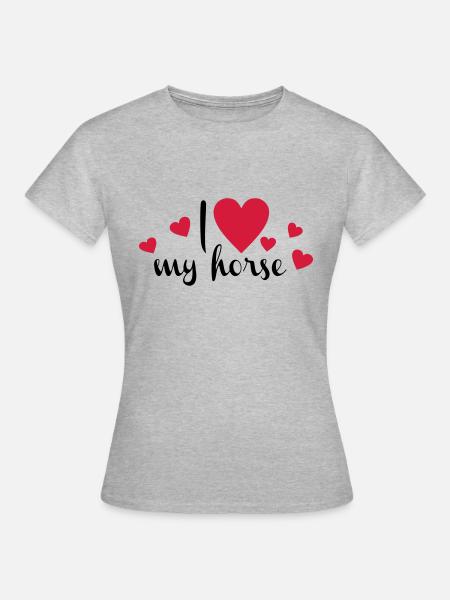 Pferd - Frauen T-Shirt - Grau meliert