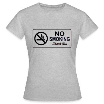 no smoking - Women's T-Shirt - heather grey - Front - AI Model Female 172 dark (172cm)