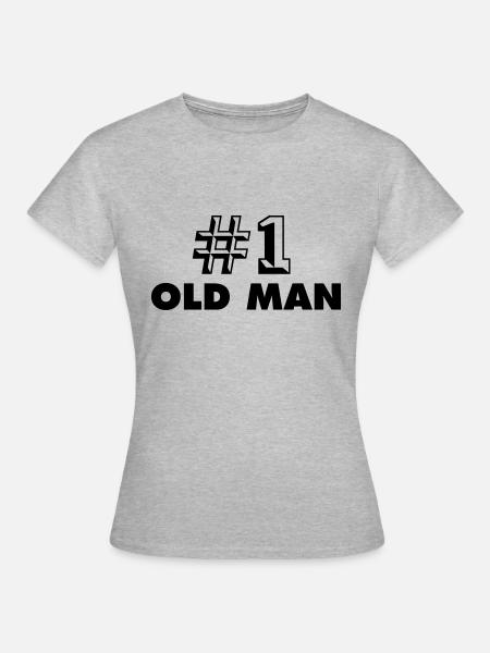 number one old man - Frauen T-Shirt - Grau meliert