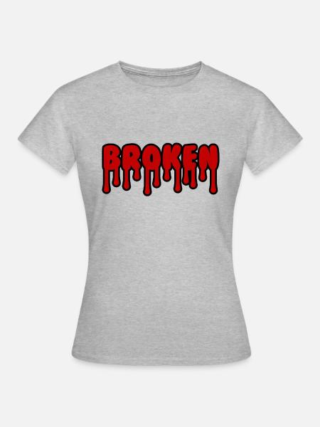 Broken - Frauen T-Shirt - Grau meliert
