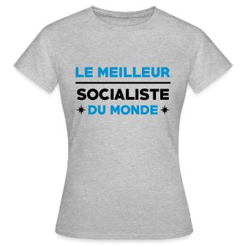 Socialisme / Socialiste / Syndicat / Politique PS - T-shirt Femme - gris chiné - Devant - AI Model Female 172 dark (172cm)