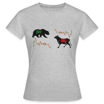 Stock exchange - Women's T-Shirt - heather grey - Front - AI Model Female 172 dark (172cm)