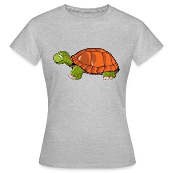 turtle drawing - Women's T-Shirt - heather grey - Front - AI Model Female 172 dark (172cm)