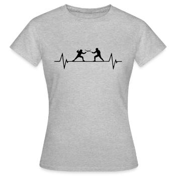 EKG Fecht Passion - Frauen T-Shirt - Grau meliert - Vorne - AI Model Female 172 dark (172cm)
