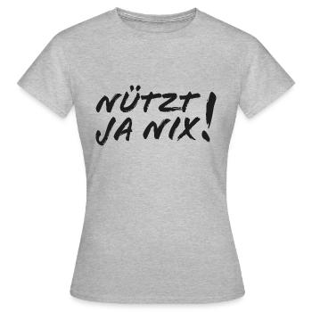 Nützt ja nix! - Die Antwort auf alles in Bocholt - Frauen T-Shirt - Grau meliert - Vorne - AI Model Female 172 dark (172cm)