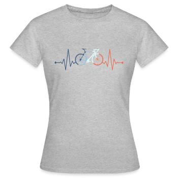 Herzschlag Fahrrad - Frauen T-Shirt - Grau meliert - Vorne - AI Model Female 172 dark (172cm)