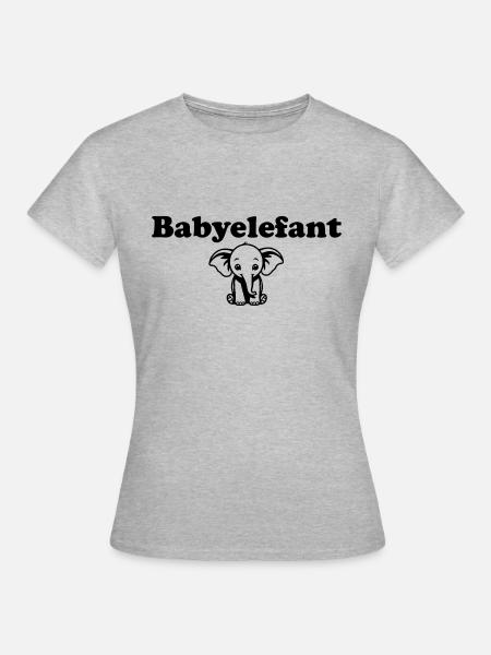 Babyelefant - Frauen T-Shirt - Grau meliert