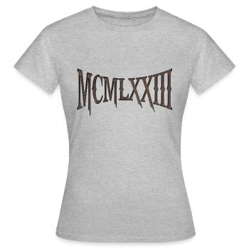 MCMLXXIII 1973 50th Birthday B-Day Birthday Gift - Women's T-Shirt - heather grey - Front - AI Model Female 172 dark (172cm)