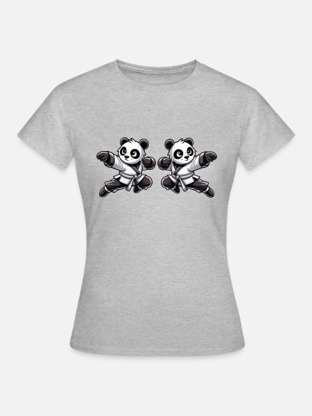 panda karate comic 2 - Frauen T-Shirt - Grau meliert