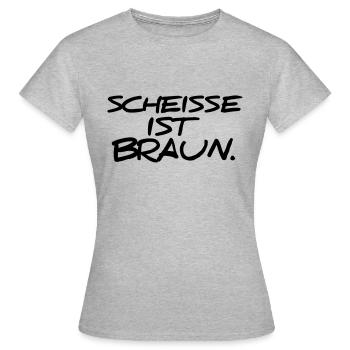 Scheisse ist Braun - Frauen T-Shirt - Grau meliert - Vorne - AI Model Female 172 dark (172cm)