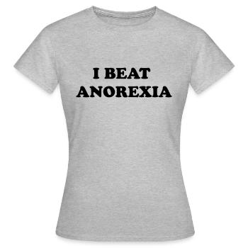 i beat anorexia - T-shirt Femme - gris chiné - Devant - AI Model Female 172 dark (172cm)