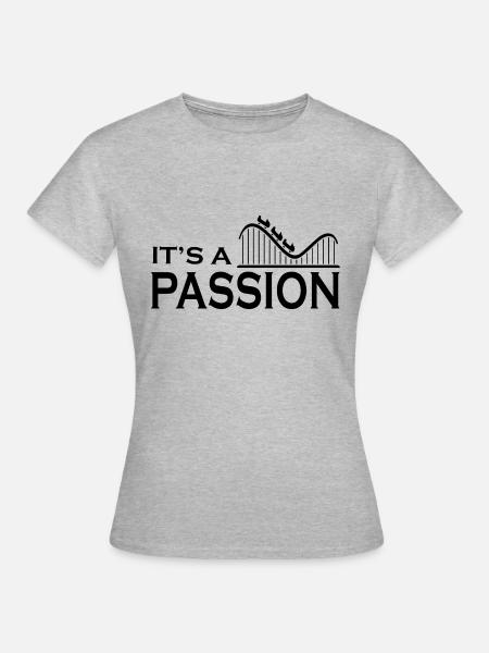 Rollercoaster Achterbahn - Frauen T-Shirt - Grau meliert
