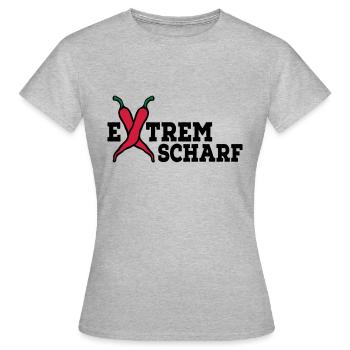 extrem scharf - Frauen T-Shirt - Grau meliert - Vorne - AI Model Female 172 dark (172cm)