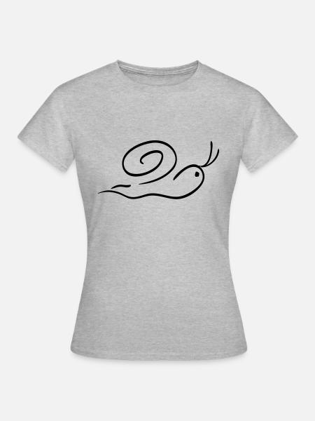 schnecke - Frauen T-Shirt - Grau meliert