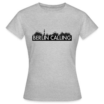 Berlin Calling Hoodie - Frauen T-Shirt - Grau meliert - Vorne - AI Model Female 172 dark (172cm)