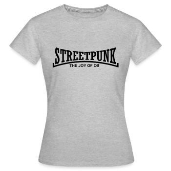 streetpunk the joy of oi! - Frauen T-Shirt - Grau meliert - Vorne - AI Model Female 172 dark (172cm)