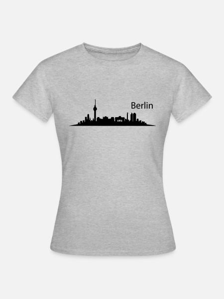 BERLIN MOTIVE – BERLIN SKYLINE – City of Berlin De - Frauen T-Shirt - Grau meliert