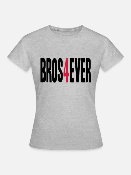 Bros 4 Ever - Frauen T-Shirt - Grau meliert